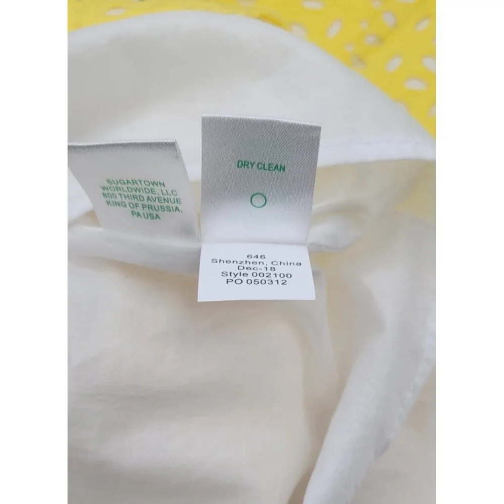 Lilly Pulitzer Blossom Strapless Dress Yellow Eyelet Fit Flare Size 6 Summer - Picture 8 of 11